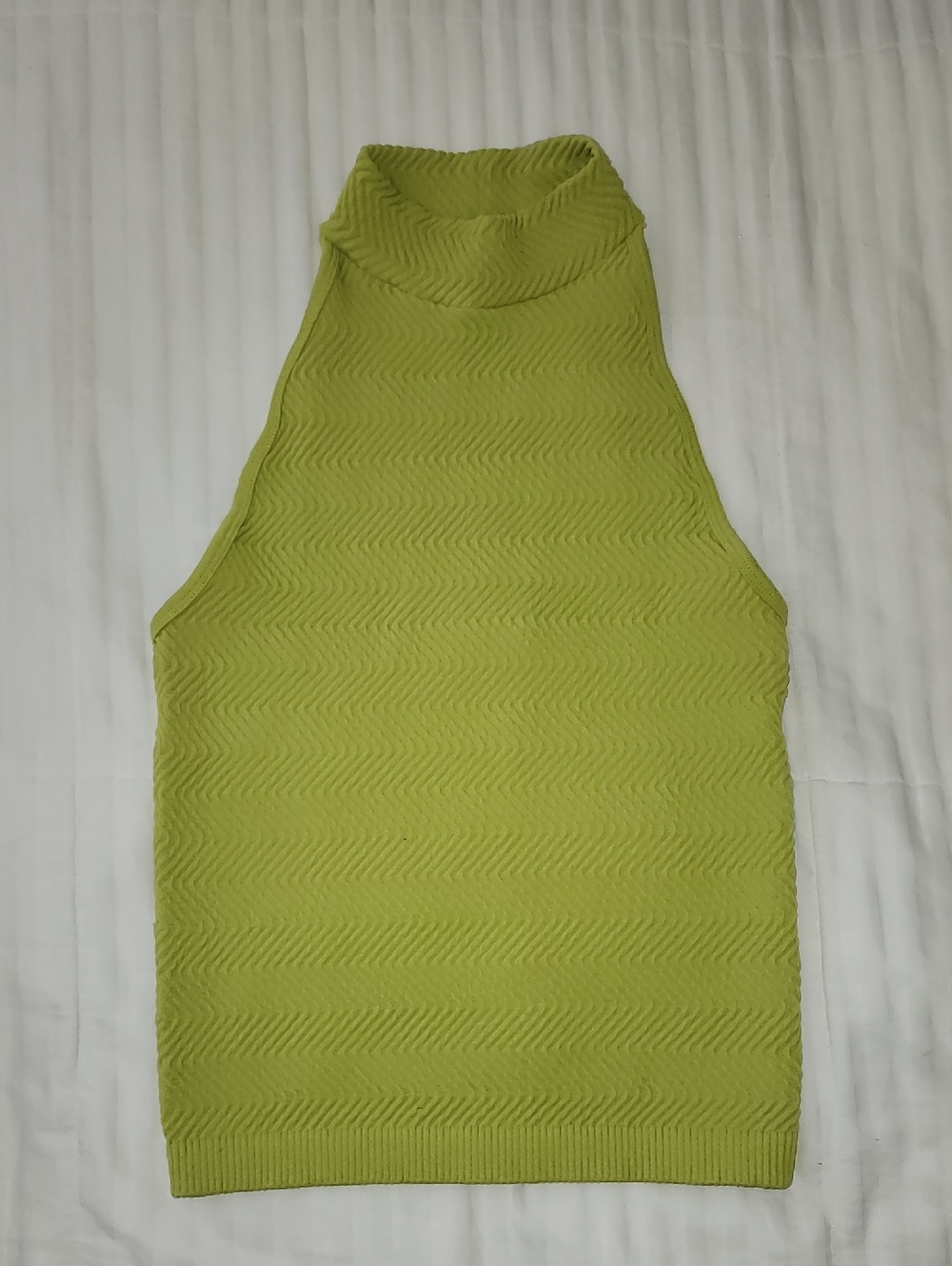 Sincerely Jules Sleeveless Mock Neck Tank - Lime Green